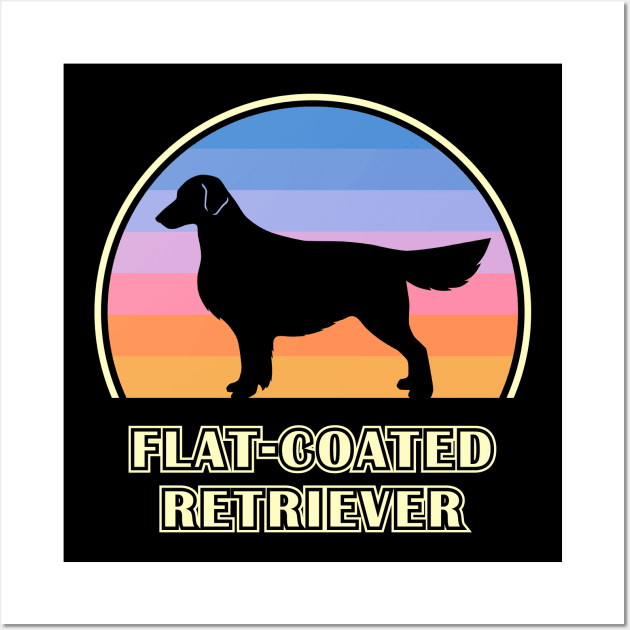 Flat-Coated Retriever Vintage Sunset Dog Wall Art by millersye